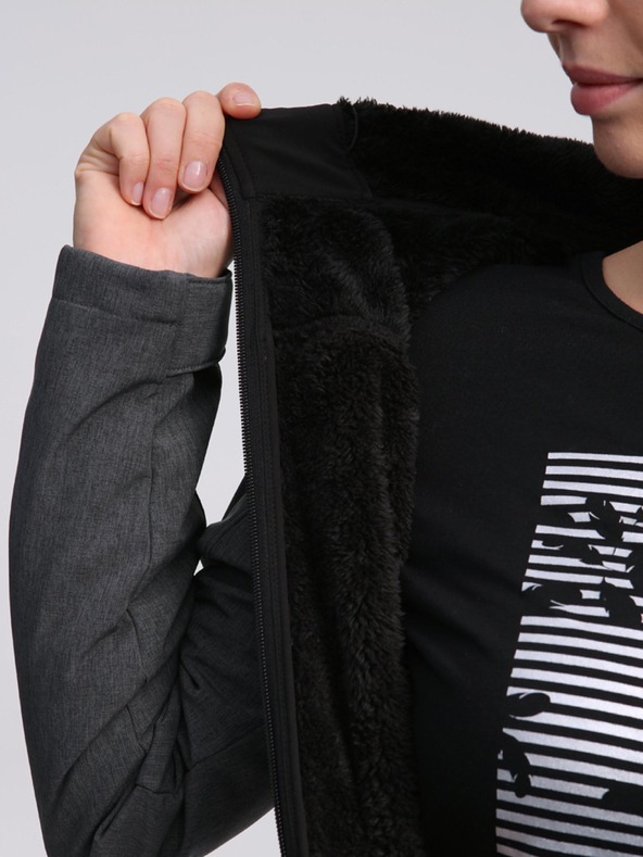 Loap Schwarze und graue Damen-Softshell-Jacke LOAP LUKA