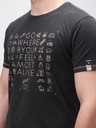 Loap Schwarzes gemustertes Herren-T-Shirt LOAP Alexus