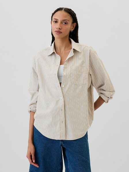 GAP Gestreiftes Oversize-Hemd Popeline Big Shirt GAP