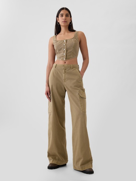 GAP Damen Baggy Khaki Cargohose mit Taschen GAP