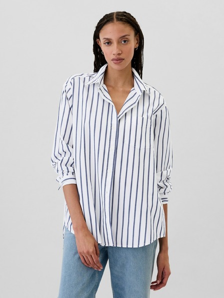 GAP Gestreiftes Oversized Hemd Poplin Big Shirt GAP