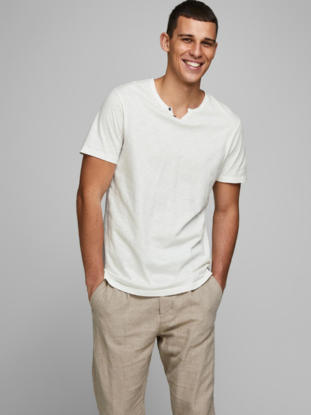 Jack & Jones Cremefarbenes Jack & Jones Esplit Hemd mit Knopfleiste