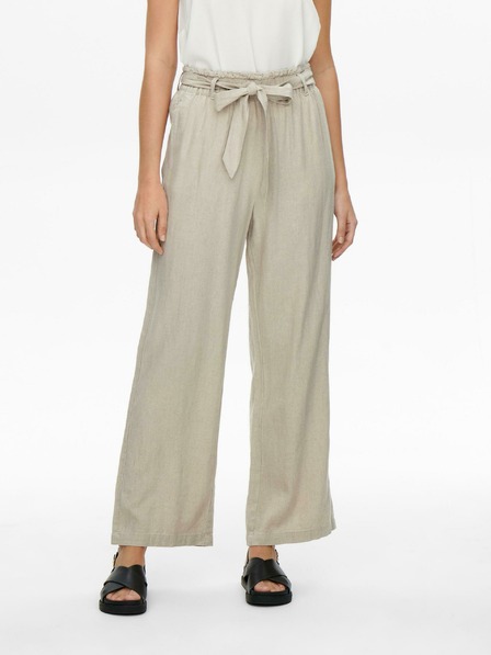 Jacqueline de Yong JDY Say Beige Weite Leinenhosen für Damen