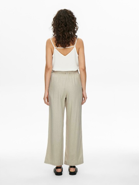Jacqueline de Yong JDY Say Beige Weite Leinenhosen für Damen