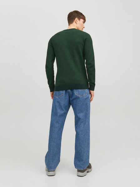 Jack & Jones Dunkelgrüner Herren Jack & Jones Atlas gemusterter Pullover