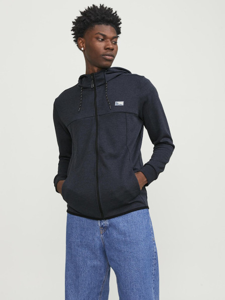 Jack & Jones Dunkelblaues Herren-Sweatshirt Jack & Jones Air mit Kapuze und Reißverschluss