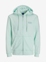 Jack & Jones Hellgrünes Herren Jack & Jones Faded Kapuzensweatshirt mit Reißverschluss