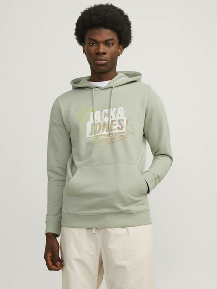 Jack & Jones Hellgrüner Herren Jack & Jones Map Hoodie