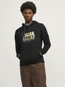 Jack & Jones Schwarzer Herren-Kapuzenpullover Jack & Jones Map