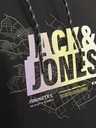 Jack & Jones Schwarzer Herren-Kapuzenpullover Jack & Jones Map