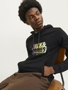 Jack & Jones Schwarzer Herren-Kapuzenpullover Jack & Jones Map