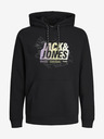 Jack & Jones Schwarzer Herren-Kapuzenpullover Jack & Jones Map