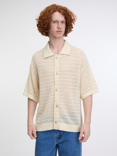 Jack & Jones Jack & Jones Club beiges Herren-Strickhemd
