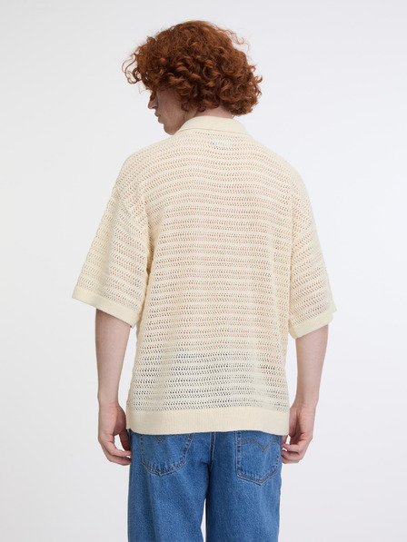 Jack & Jones Jack & Jones Club beiges Herren-Strickhemd