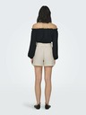 Jacqueline de Yong Cremefarbene Damen Leinen Shorts JDY Say