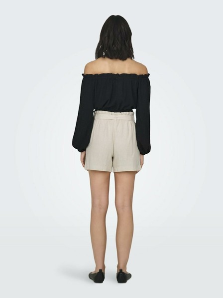 Jacqueline de Yong Cremefarbene Damen Leinen Shorts JDY Say