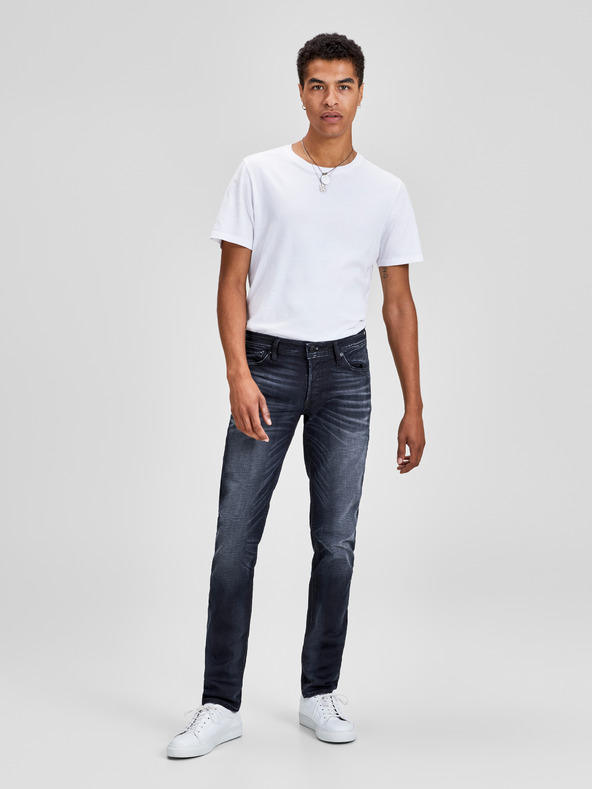 Jack & Jones Dunkelblaue Slim Fit Jeans mit Stickerei-Effekt Jack & Jones Glenn