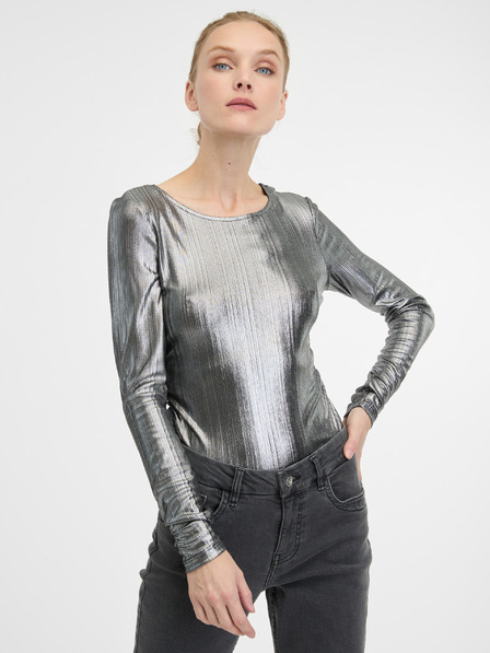 Orsay Silbernes Damen-Langarm-T-Shirt ORSAY
