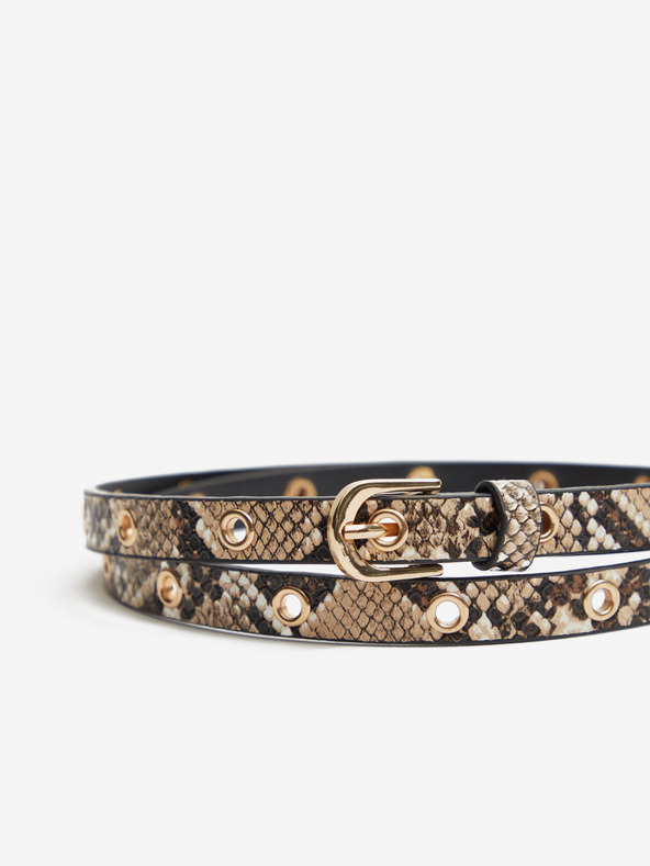 Orsay Hellbrauner und schwarzer Damengürtel 2 Stück ORSAY