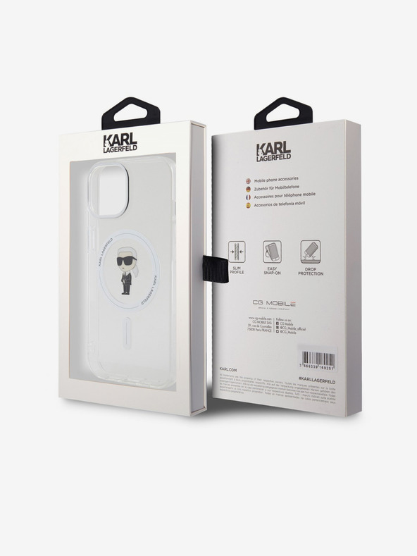 Karl Lagerfeld IML Ikonik MagSafe Back Cover für iPhone 15 Transparent Karl Lagerfeld