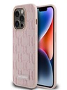 Karl Lagerfeld PU Leder Monogramm Metall Logo Magsafe Schutzhülle für iPhone 14 Pro Max Rosa Karl Lagerfeld