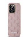 Karl Lagerfeld PU Leder Monogramm Metall Logo Magsafe Schutzhülle für iPhone 14 Pro Max Rosa Karl Lagerfeld
