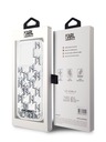 Karl Lagerfeld Liquid Glitter Monogram Gradient Back Cover für iPhone 15 Pro Max Weiß Karl Lagerfeld