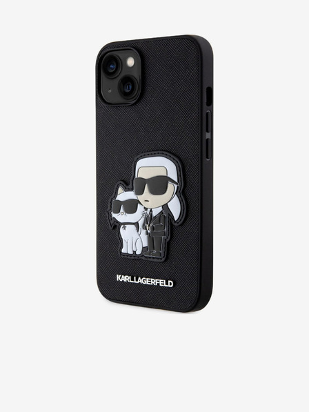 Karl Lagerfeld Karl Lagerfeld PU Saffiano Karl und Choupette NFT Back Cover für iPhone 13 Schwarz