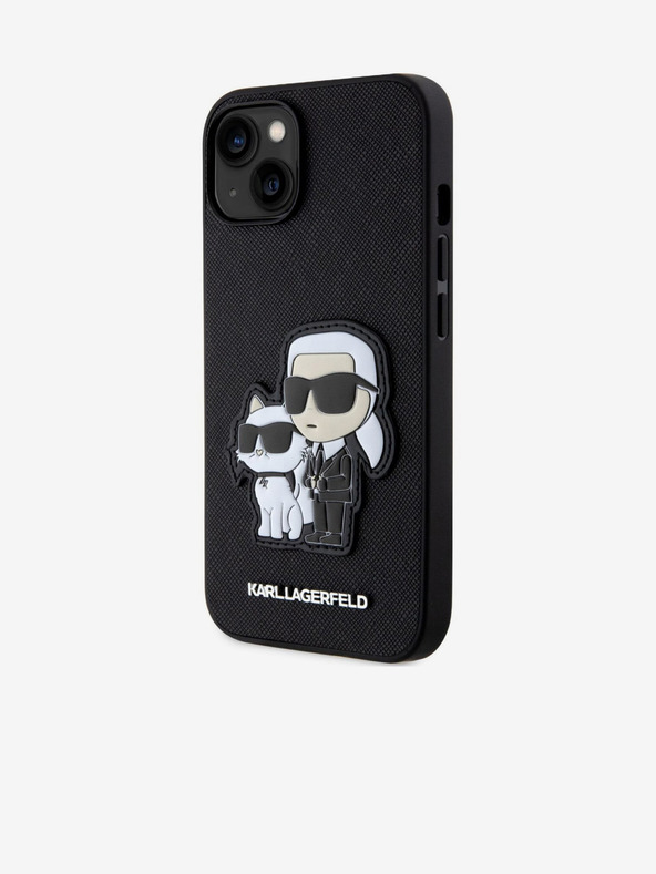 Karl Lagerfeld Karl Lagerfeld PU Saffiano Karl und Choupette NFT Back Cover für iPhone 13 Schwarz