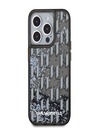 Karl Lagerfeld Liquid Glitter Monogram Gradient Back Cover für iPhone 15 Pro Max Schwarz Karl Lagerfeld