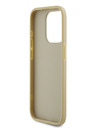 Karl Lagerfeld Faltenreiche PU Signature Logo Rückseite für iPhone 15 Pro Gold Karl Lagerfeld