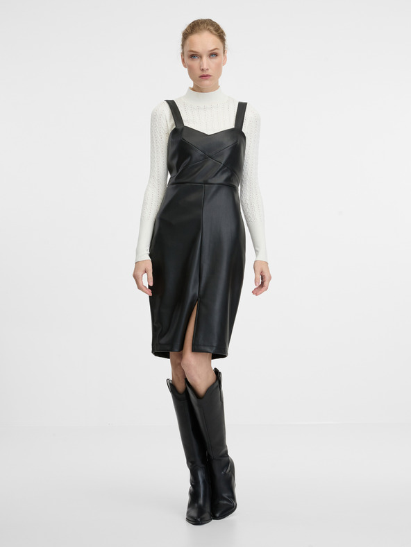 Orsay Schwarzes knielanges Damenkleid ORSAY