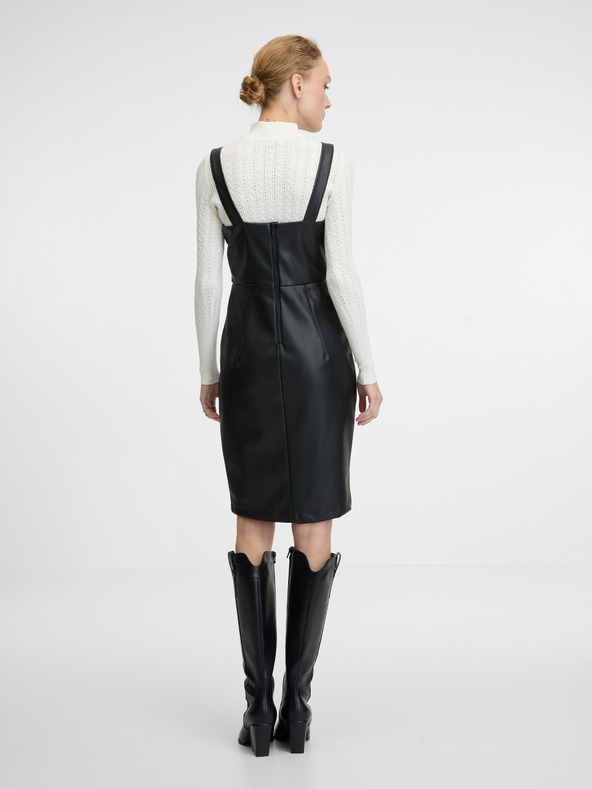 Orsay Schwarzes knielanges Damenkleid ORSAY