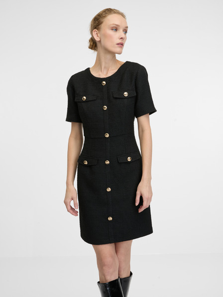 Orsay Schwarzes knielanges Damenkleid ORSAY