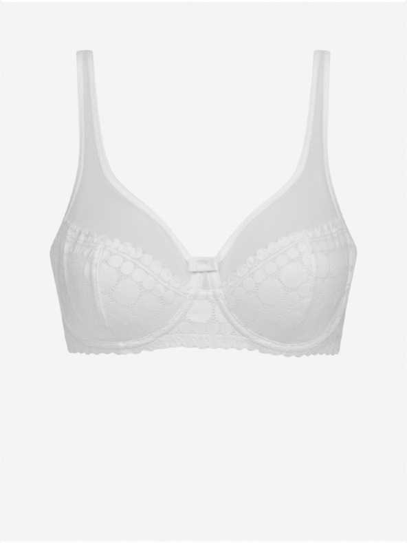 DIM Weißer Damen-Spitzen-BH DIM GENEROUS DOTTY UNDERWIRED BRA