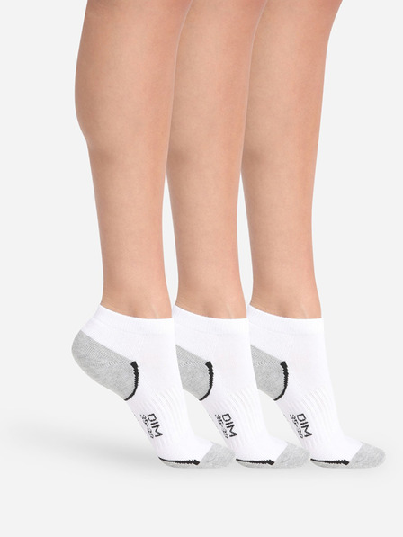 DIM Dreier-Set Damen-Sport-Socken in grau und weiß Dim SPORT IN-SHOE 3x