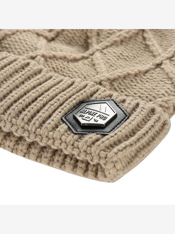 ALPINE PRO Wintermütze mit Bommel ALPINE PRO GODERE weißer Pfeffer