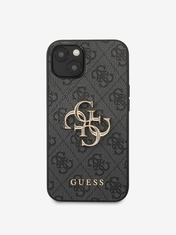 Guess PU 4G Metal Logo Back Cover for iPhone 13 Grey Phone Case