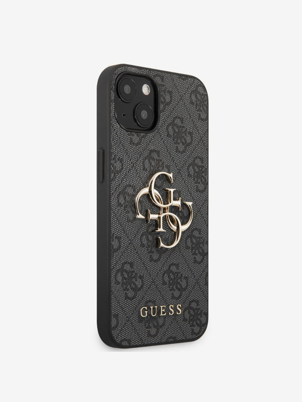 Guess PU 4G Metal Logo Back Cover for iPhone 13 Grey Phone Case