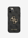 Guess PU 4G Metal Logo Rückseite Hülle für iPhone 12/12 Pro Grau Handyhülle