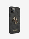Guess PU 4G Metal Logo Rückseite Hülle für iPhone 12/12 Pro Grau Handyhülle