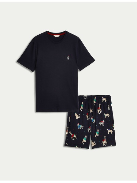 Marks & Spencer Pyjama-Set aus reiner Baumwolle mit Zebramotiv Marks & Spencer navy blue