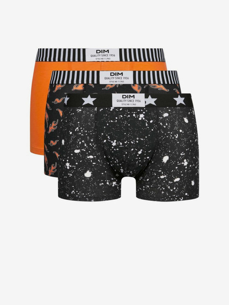 DIM Dreier-Set Herren-Boxershorts in Schwarz und Orange Dim Vibes Boxer
