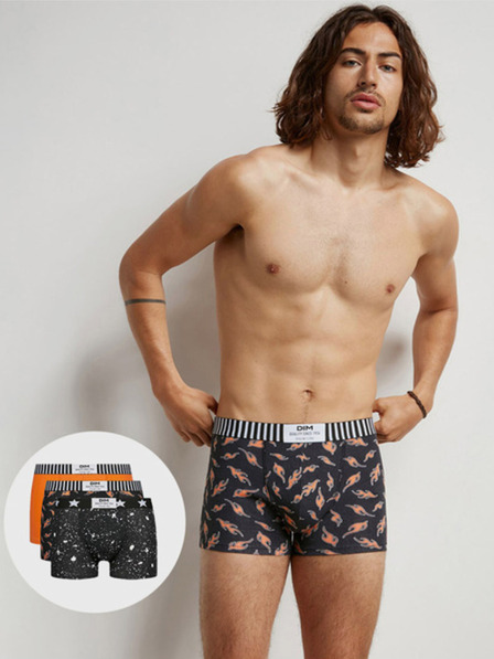DIM Dreier-Set Herren-Boxershorts in Schwarz und Orange Dim Vibes Boxer