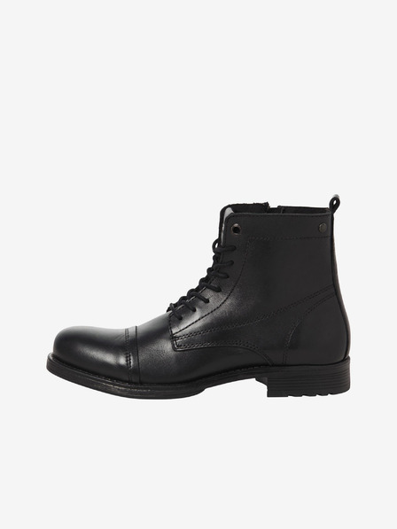 Jack & Jones Schwarze Herren Leder Winterstiefeletten Jack & Jones Shaun