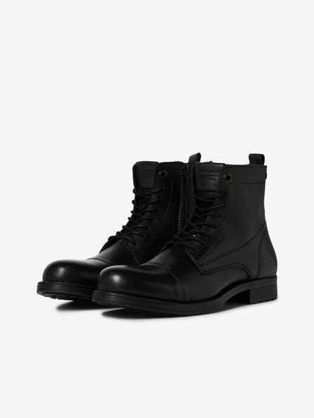 Jack & Jones Schwarze Herren Leder Winterstiefeletten Jack & Jones Shaun