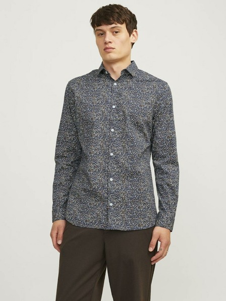 Jack & Jones Dunkelblaues Jack & Jones Blackpool gemustertes Herrenhemd