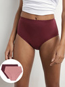 DIM Zweier-Set DIM Body Touch Highwaist-Slip für Damen in Burgunderrot und Rosa