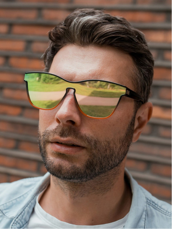 VEYREY VeyRey Sonnenbrille Orin Polarized Sonnenbrille Semi-Framed Orange Gläser Universal