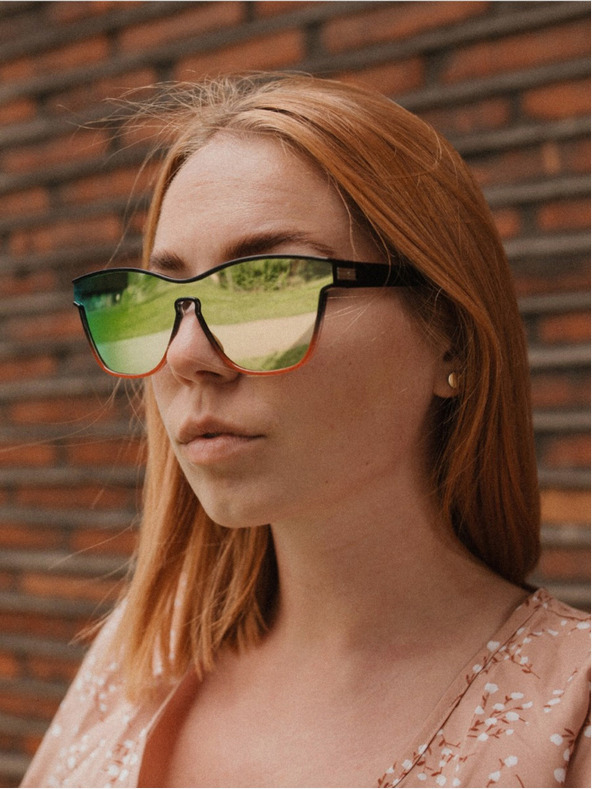 VEYREY VeyRey Sonnenbrille Orin Polarized Sonnenbrille Semi-Framed Orange Gläser Universal